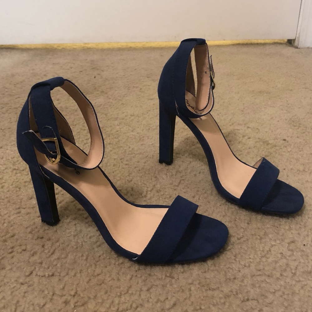 Blue Ankle Strap Heels
